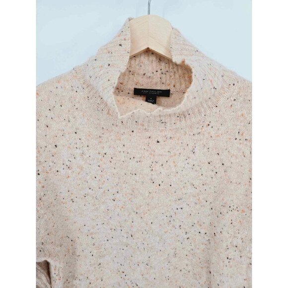 Ann Taylor Cashmere Pink Speckled Turtleneck Tunic Sweater Size Small - Picture 5 of 7